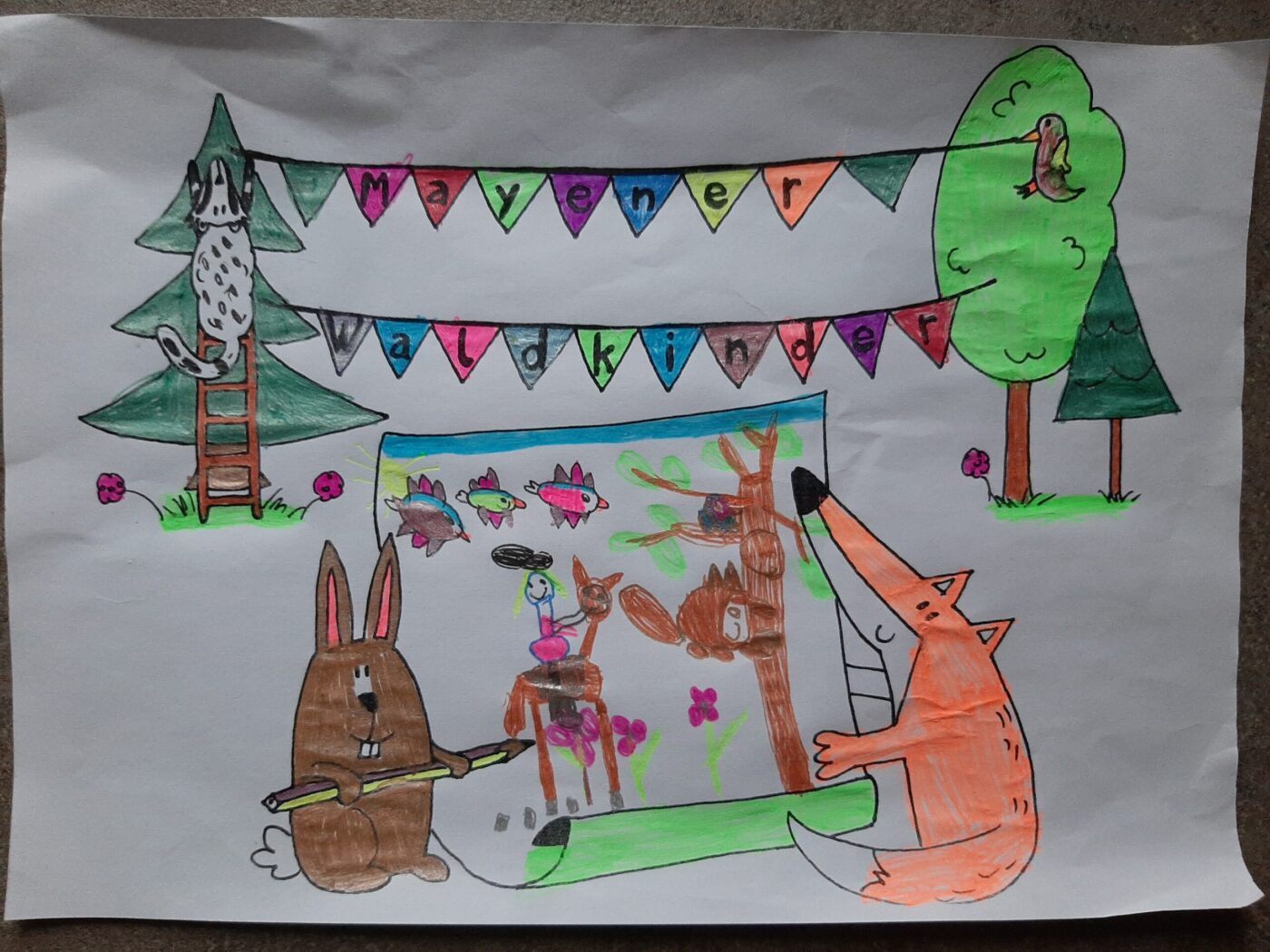 Gewinnerbild des Malwettbewerbs des Fördervereins Mayener Waldkinder e.V. von Rebecca